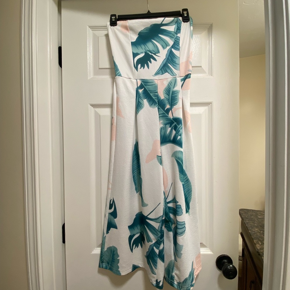 Summer strapless jumpsuit